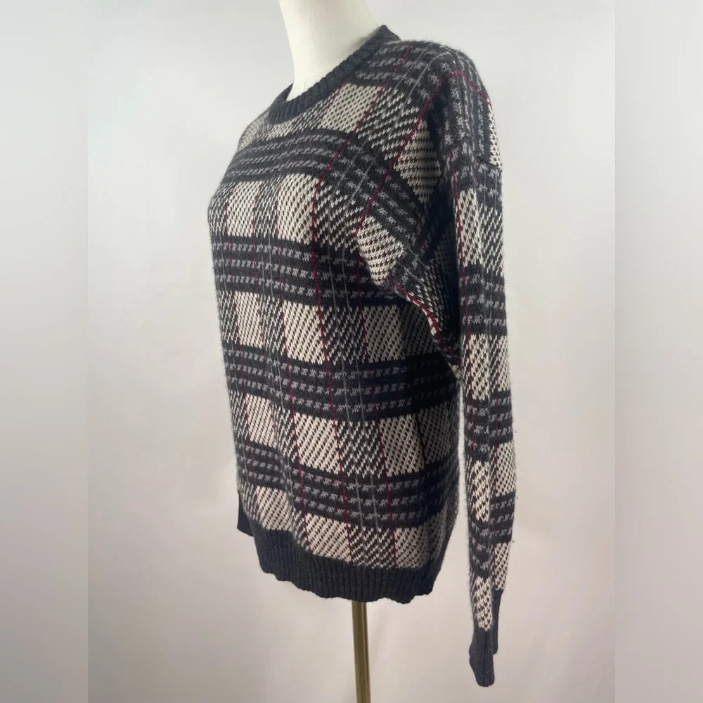✨ Rare Vintage 80s/90s BALENCIAGA Paris Wool Plaid Crewneck Sweater Size FR 6✨